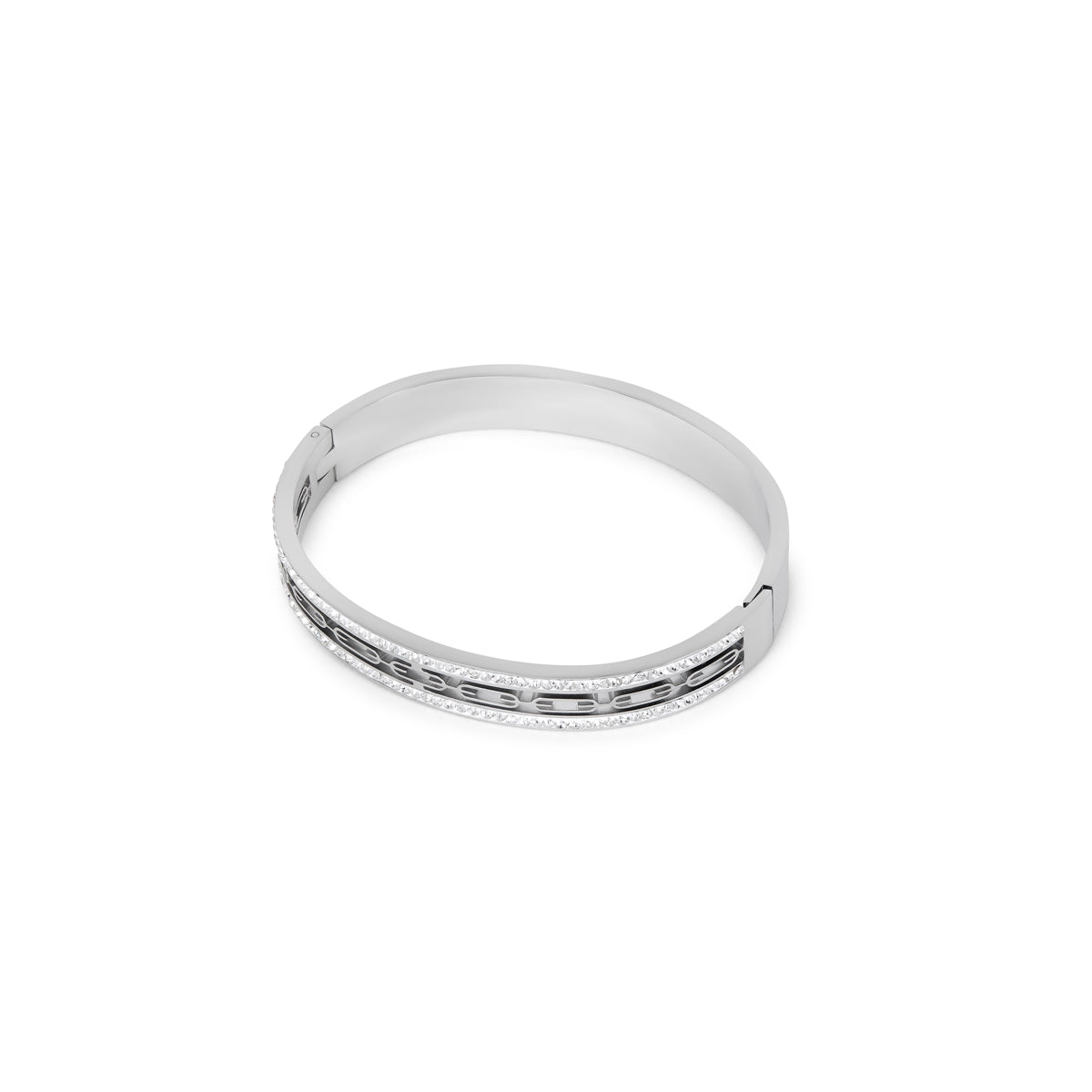 Pulseira Bangle de Pedra Ivy - Prata - Megan Joias