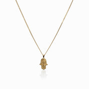 Colar com Pingente Hamsa em Ouro - Megan Joias