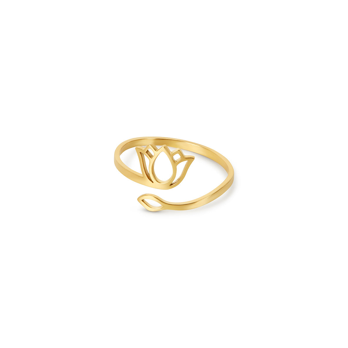 Anel Ajustável Lotus em Ouro - Megan Joias