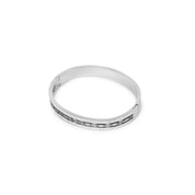 Pulseira Bangle de Pedra Ivy - Prata - Megan Joias