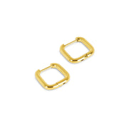 Brinco Huggie Hoop Quadrado em Ouro