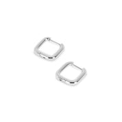 Brinco Huggie Hoop Quadrado em Prata