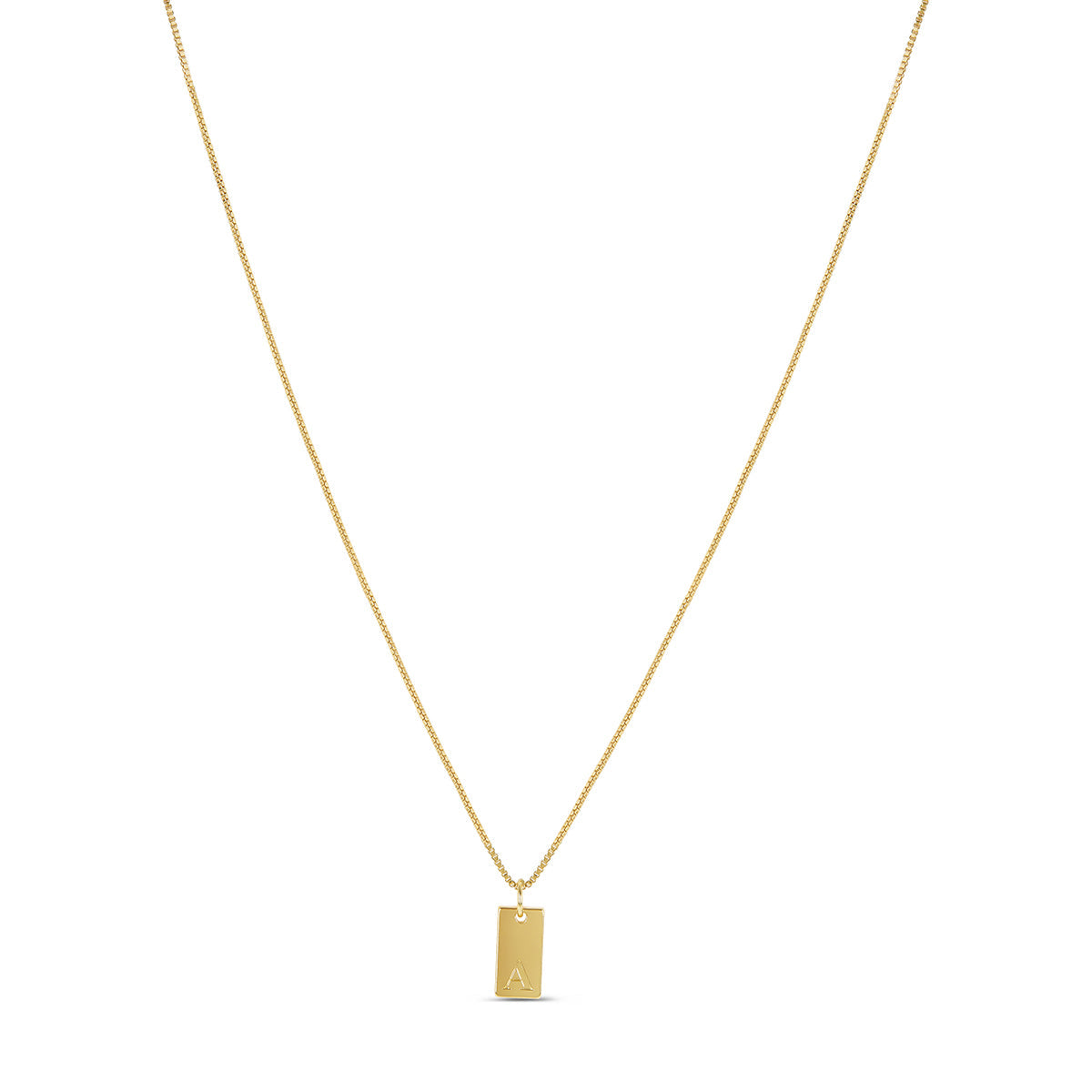 Colar com Inicial Personalizada em Ouro - Modelo Tablet