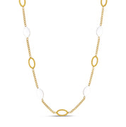 Ouro Colar com Pingente Oval Angellica - Megan Joias