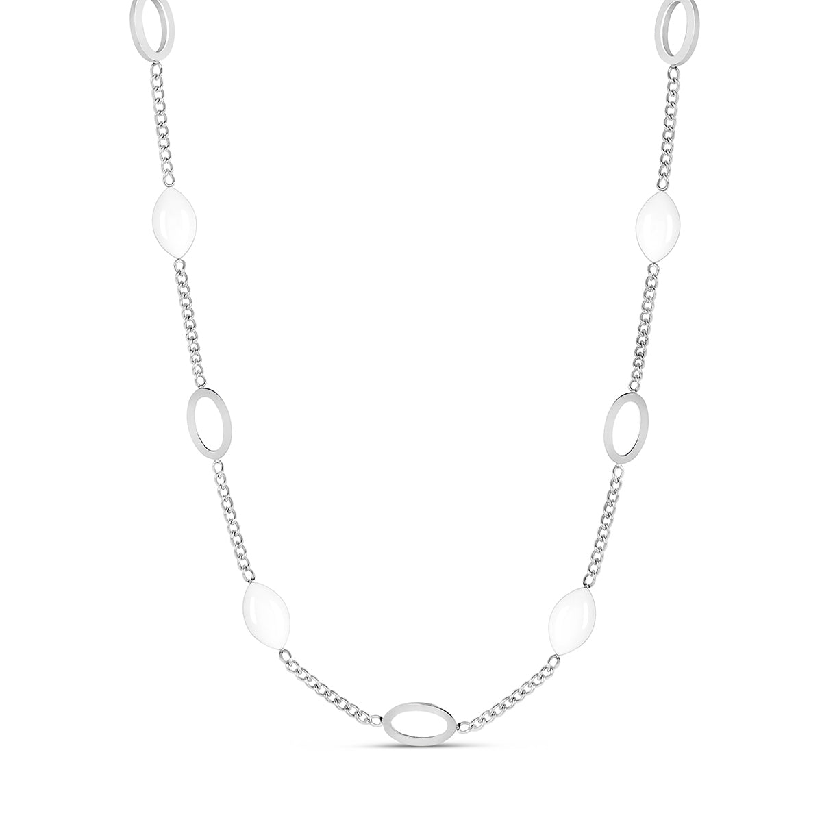 Colar Prata com Pingente Oval Angellica - Megan Joias