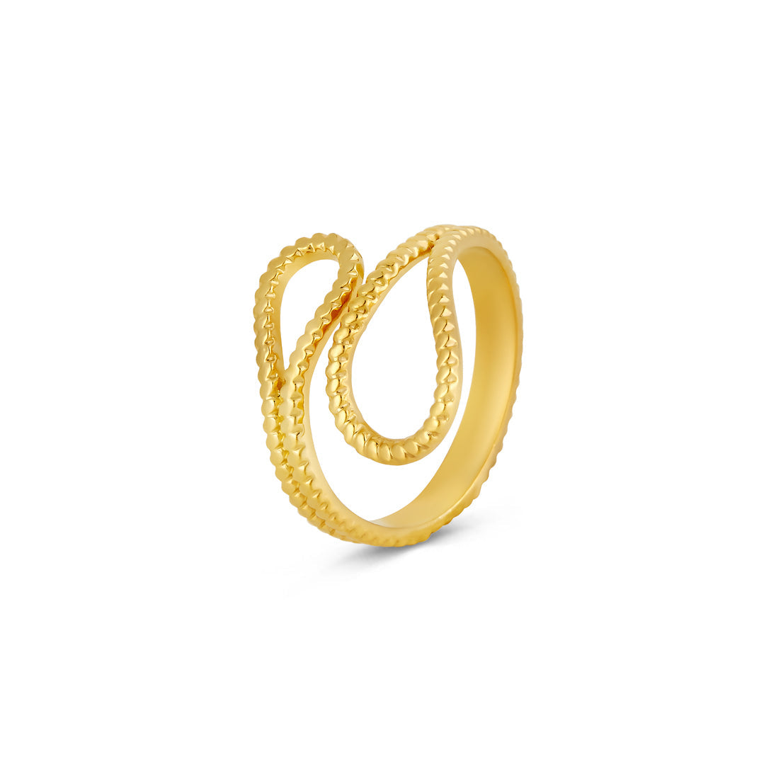 Anel Abstrato Ajustável Ava - Dourado - Megan Joias