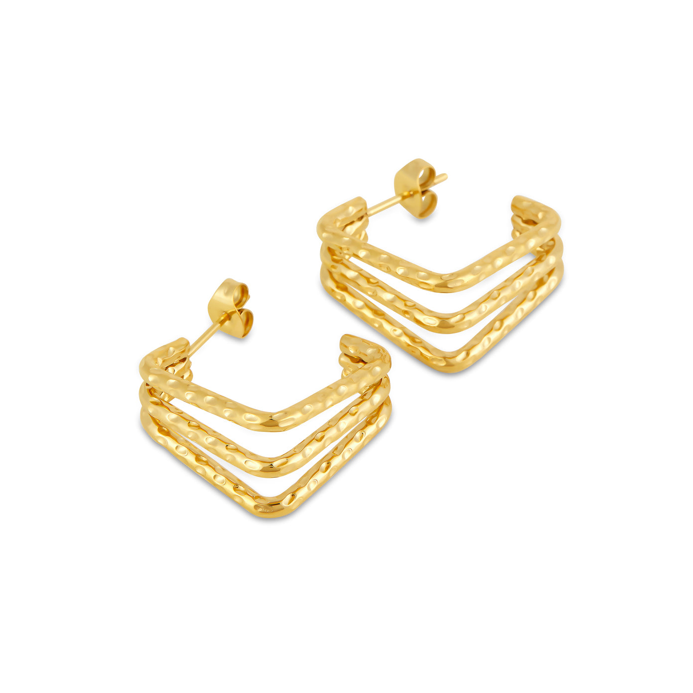 Brincos Amelie Triple Split - Dourado