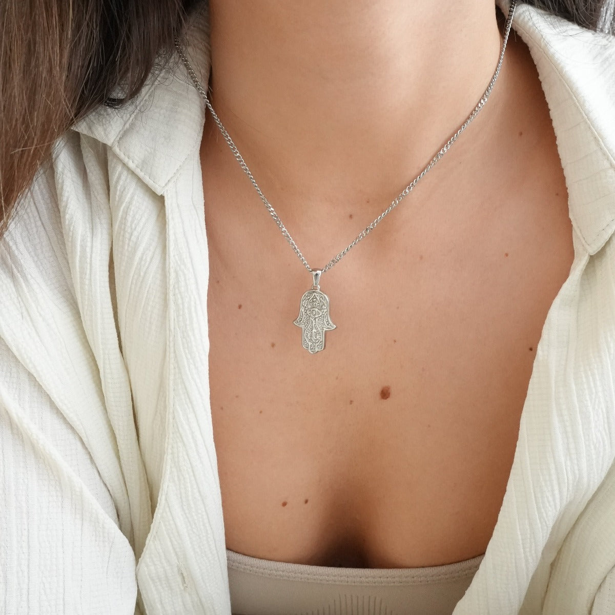 Colar Hamsa em Prata - Megan Joias