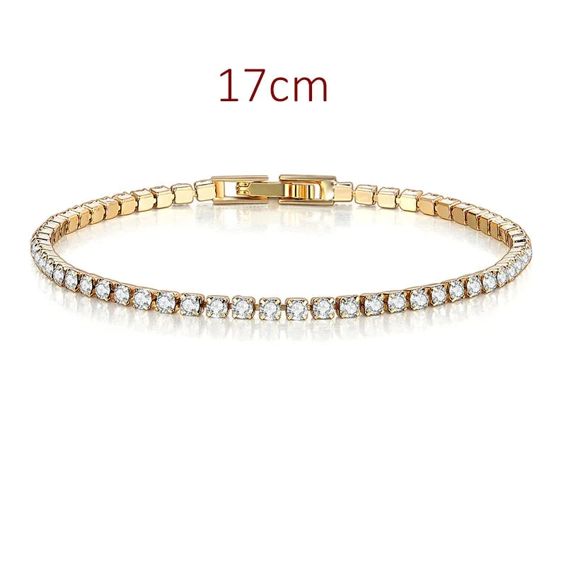 Moda multicolorido tênis pulseira para mulher 2.5mm zircônia cúbica charme designer tênis corrente masculino pulseira jóias de casamento kc128