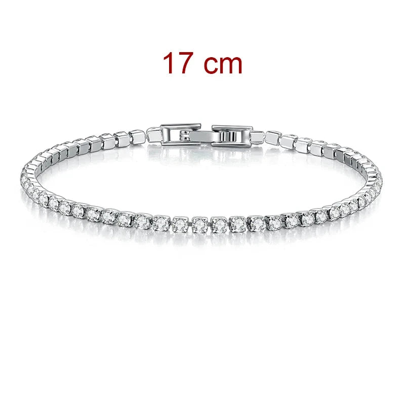 Moda multicolorido tênis pulseira para mulher 2.5mm zircônia cúbica charme designer tênis corrente masculino pulseira jóias de casamento kc128