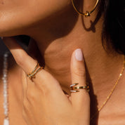 Anel de Pedra com Quatro Pontos - Ouro - Megan Joias