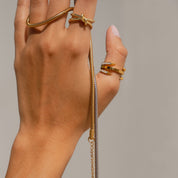 Anel de Pedra com Quatro Pontos - Ouro - Megan Joias