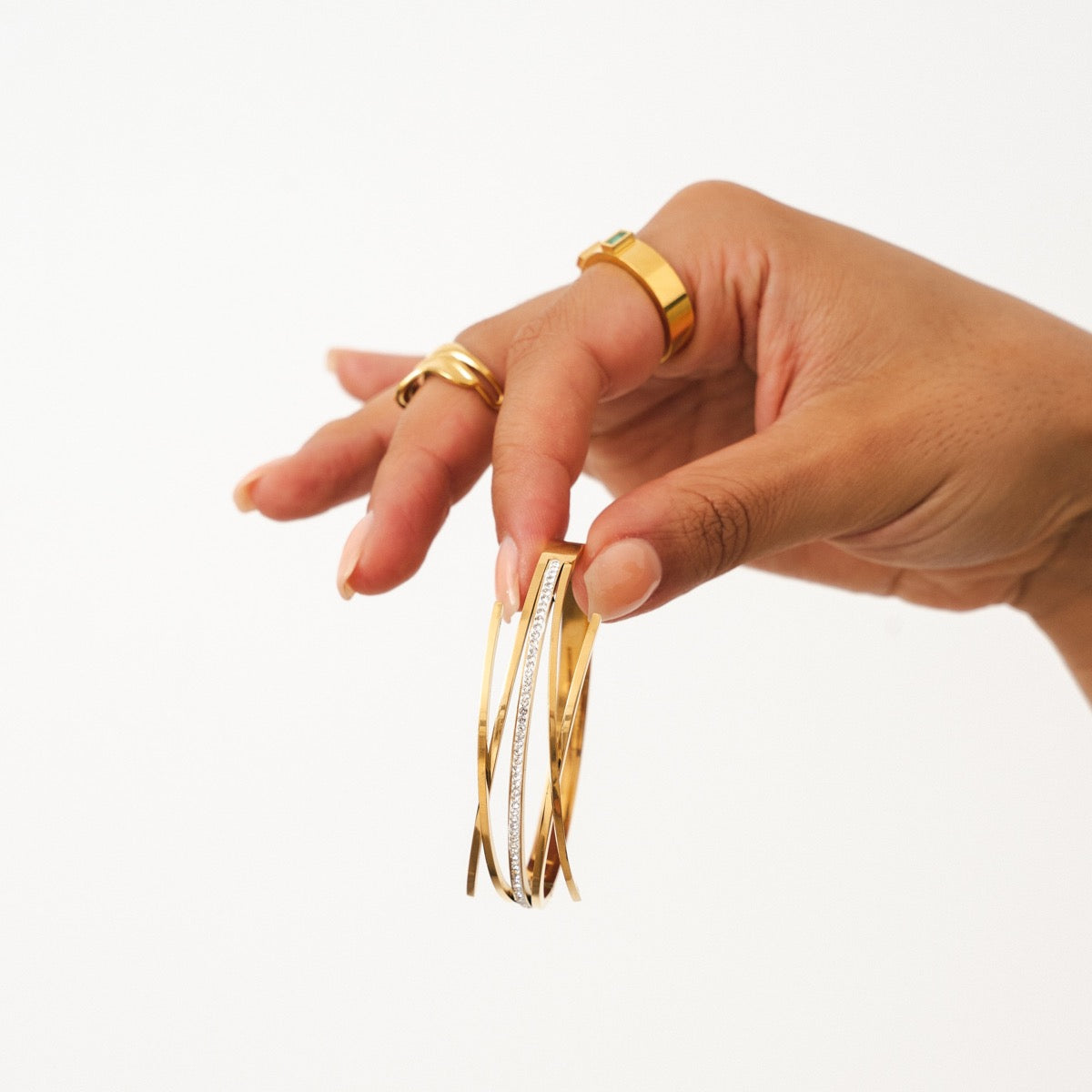 Pulseira Bangle Florence - Dourada - Megan Joias
