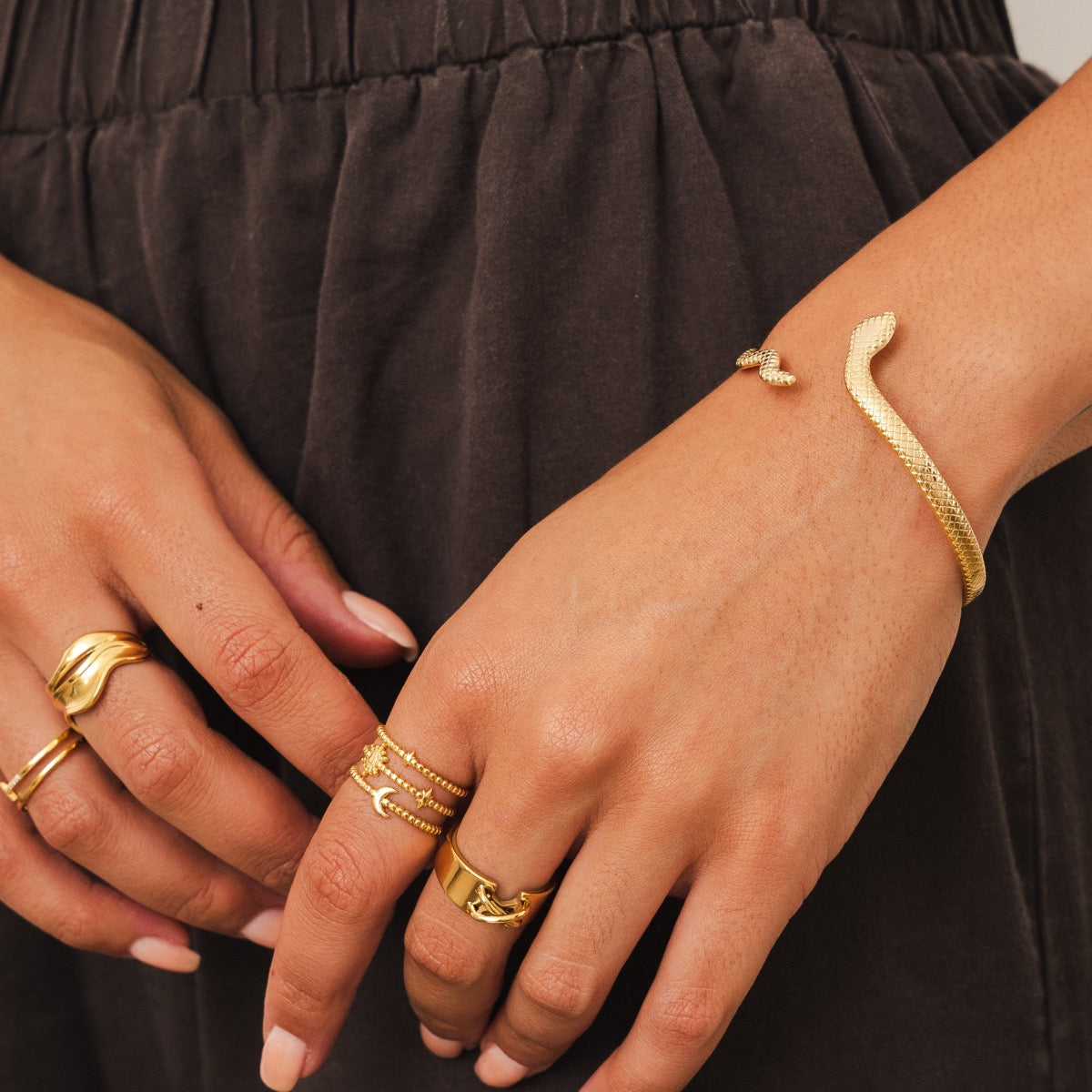 Bracelete de Serpente em Ouro - Megan Joias