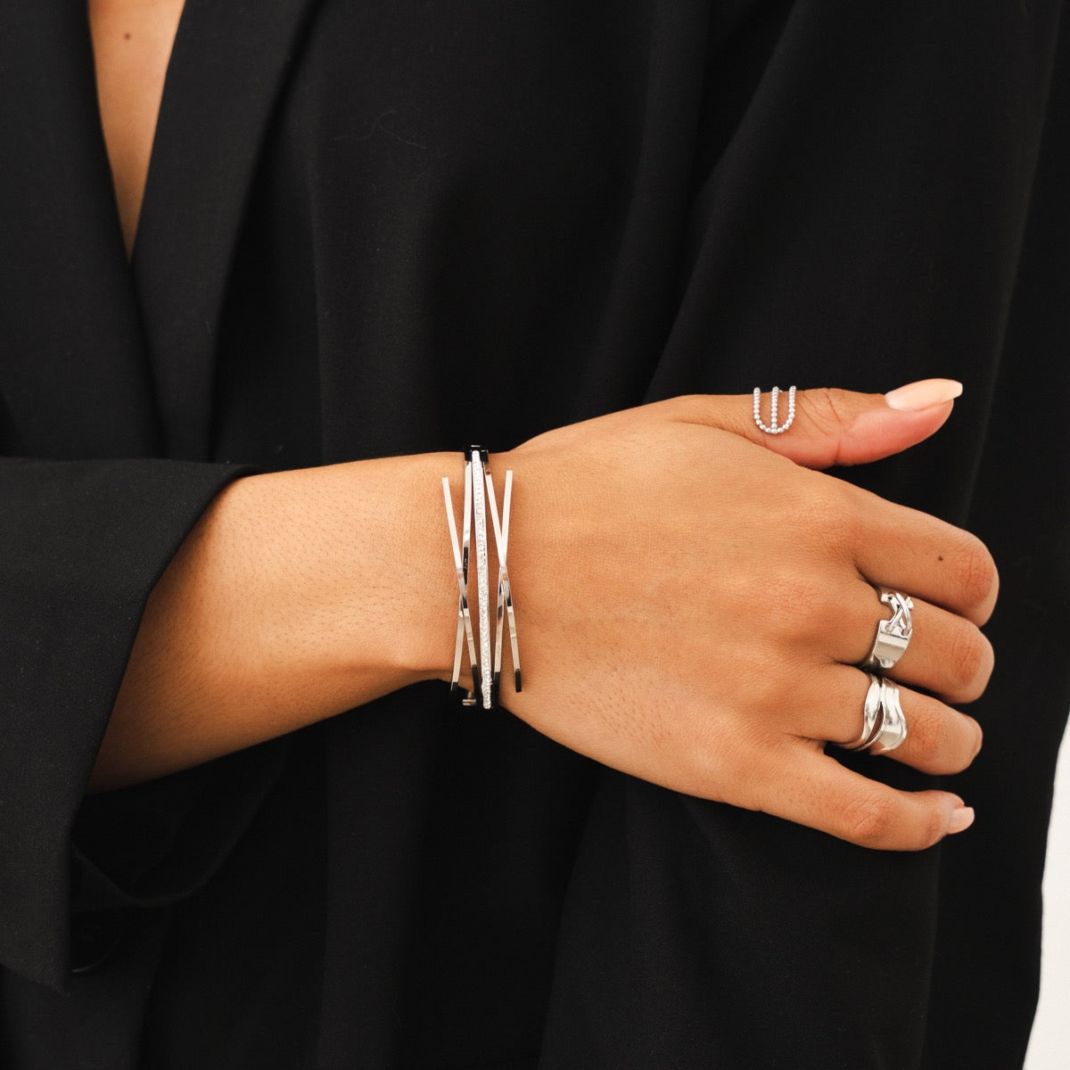 Pulseira Bangle Florence - Prata Elegante - Megan Joias