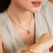 Colar Bubble com Letra Inicial - Ouro
