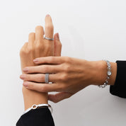 Pulseira de Bangles de Pedra em Prata - Megan Joias