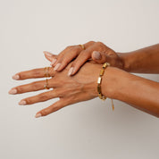 Pulseira de Corrente Retangular em Ouro - Megan Joias