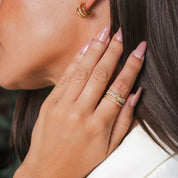 Anel Ajustável em Camadas Chandelier - Dourado - Megan Joias