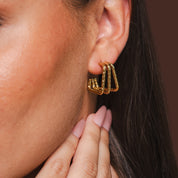 Brincos Amelie Triple Split - Dourado