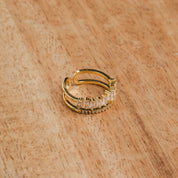 Anel Ajustável em Camadas Chandelier - Dourado - Megan Joias