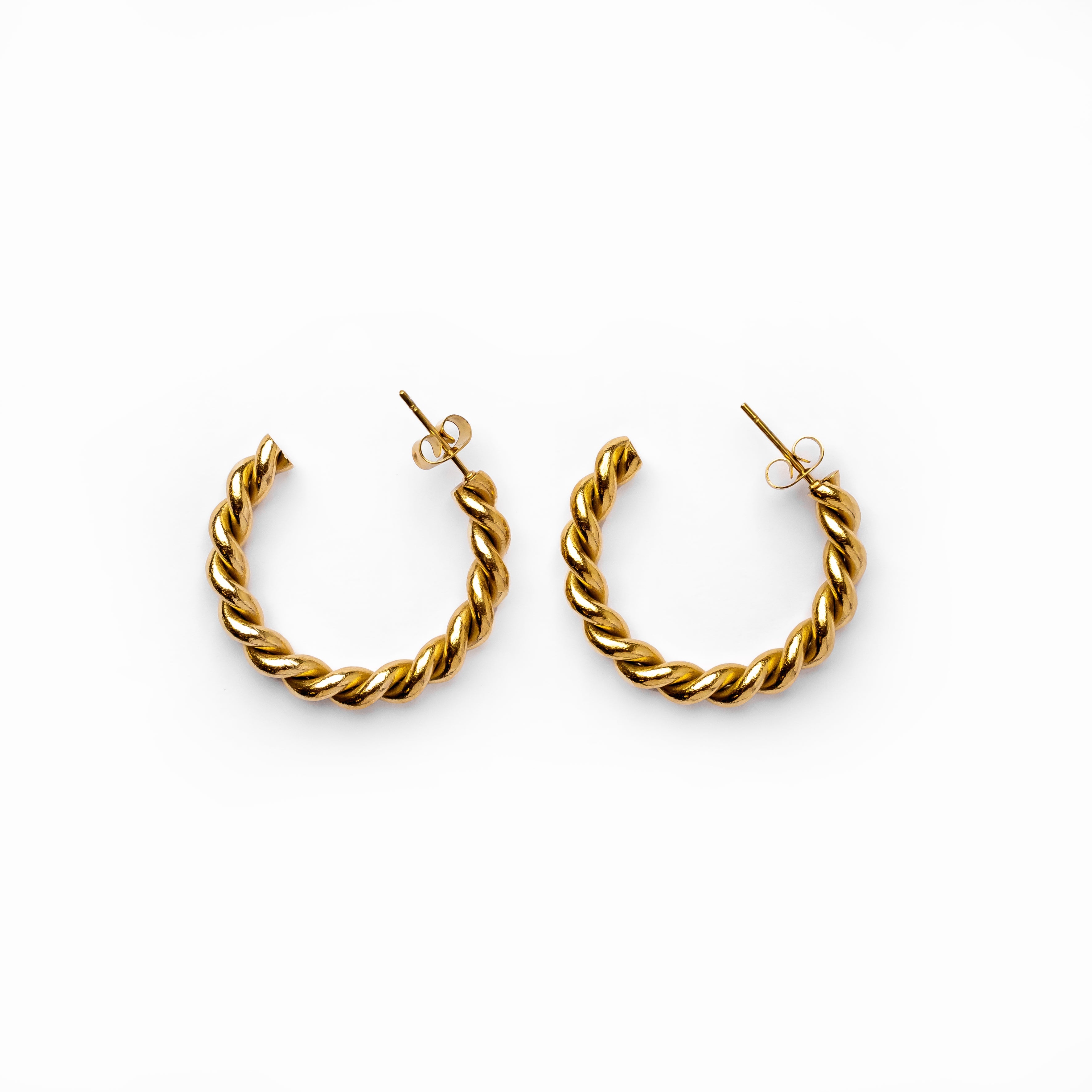 Brinco Sofia Twist em Ouro 18K - Argola - Megan Joias