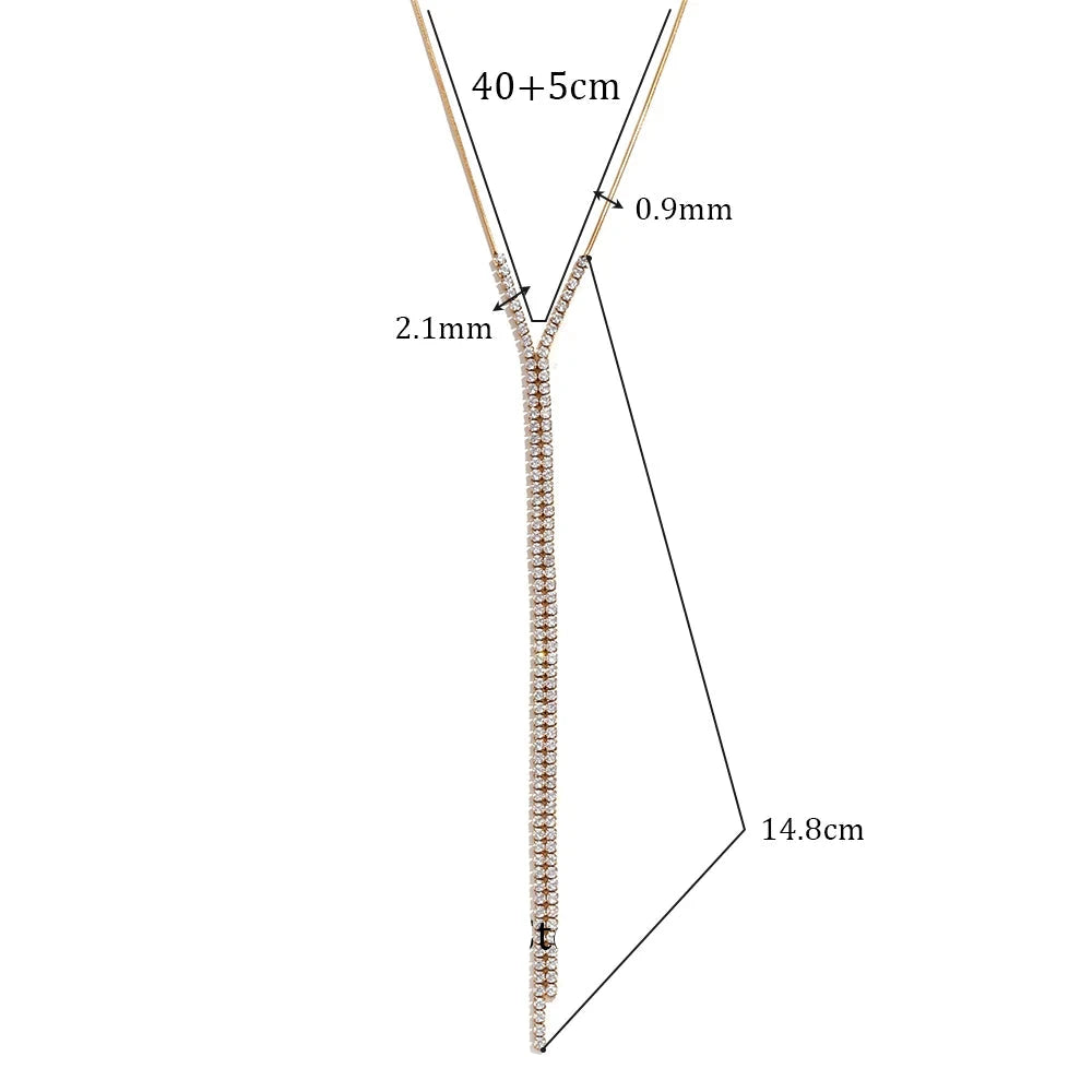 Ebbelle corrente de cobra em forma de y zircão fluxo velocidade colar 316l aço inoxidável clavícula colar banhado a ouro acessórios