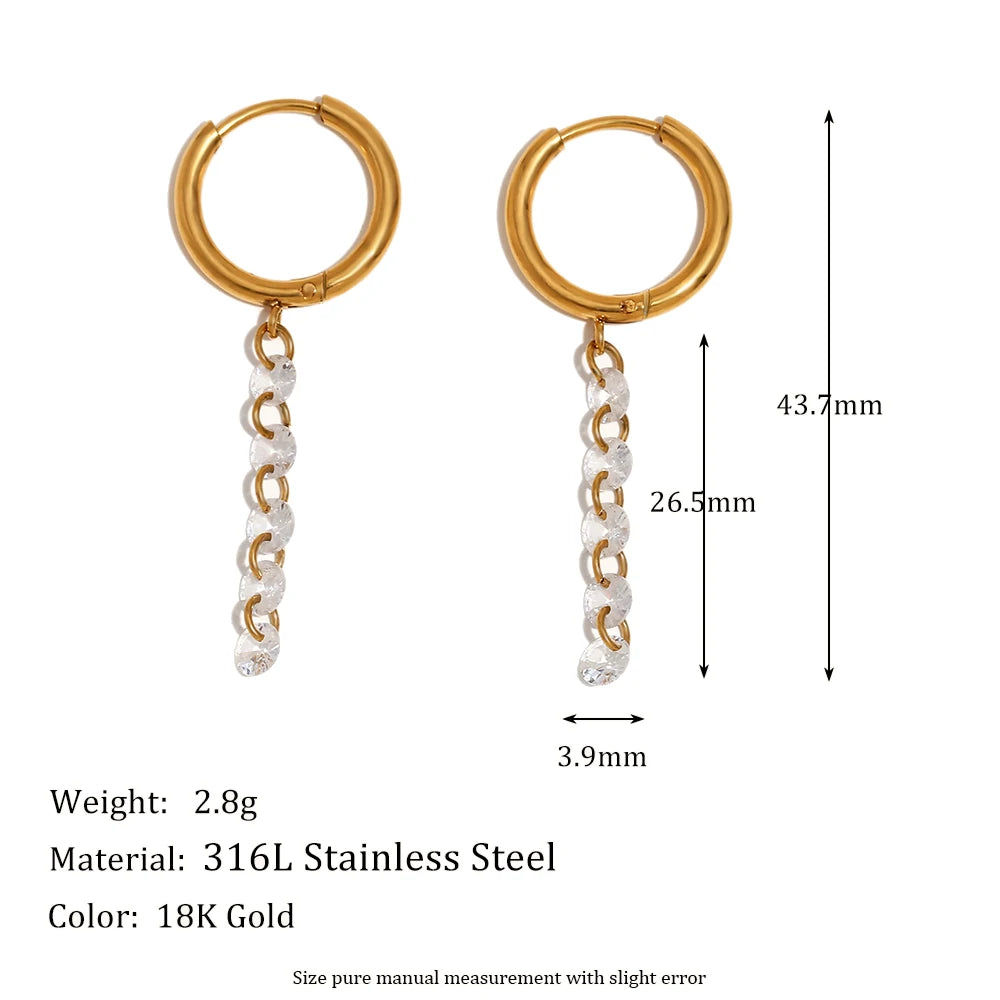 Ebbelle minimalista multi tamanhos círculo contas pingente brinco de argola aço inoxidável 18k ouro feminino empilhável jóias para festa