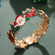 Pulseira elástica de Natal para mulheres, óleo de gotejamento, bracelete dourado, diário, festa, baile, joalheria, acessórios novos, na moda, presentes