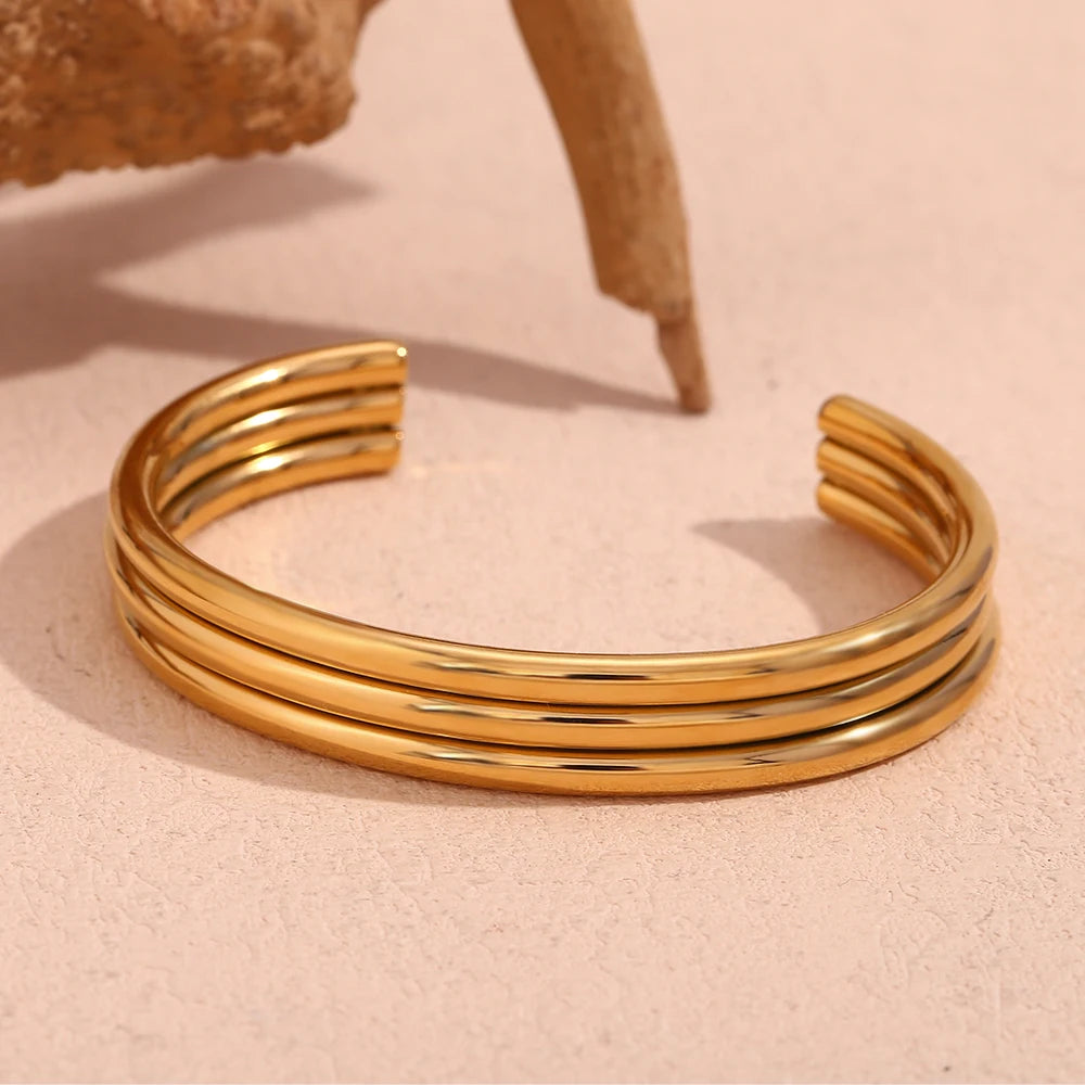 Pulseira Elegante Banhada a Ouro 18K para Mulheres