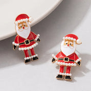 Brincos De Esmalte De Papai Noel Para Mulheres, Requintada Pérola De Imitação, Desenhos Animados, Brinco De Natal, Natal, Ano Novo, Presentes De Festa