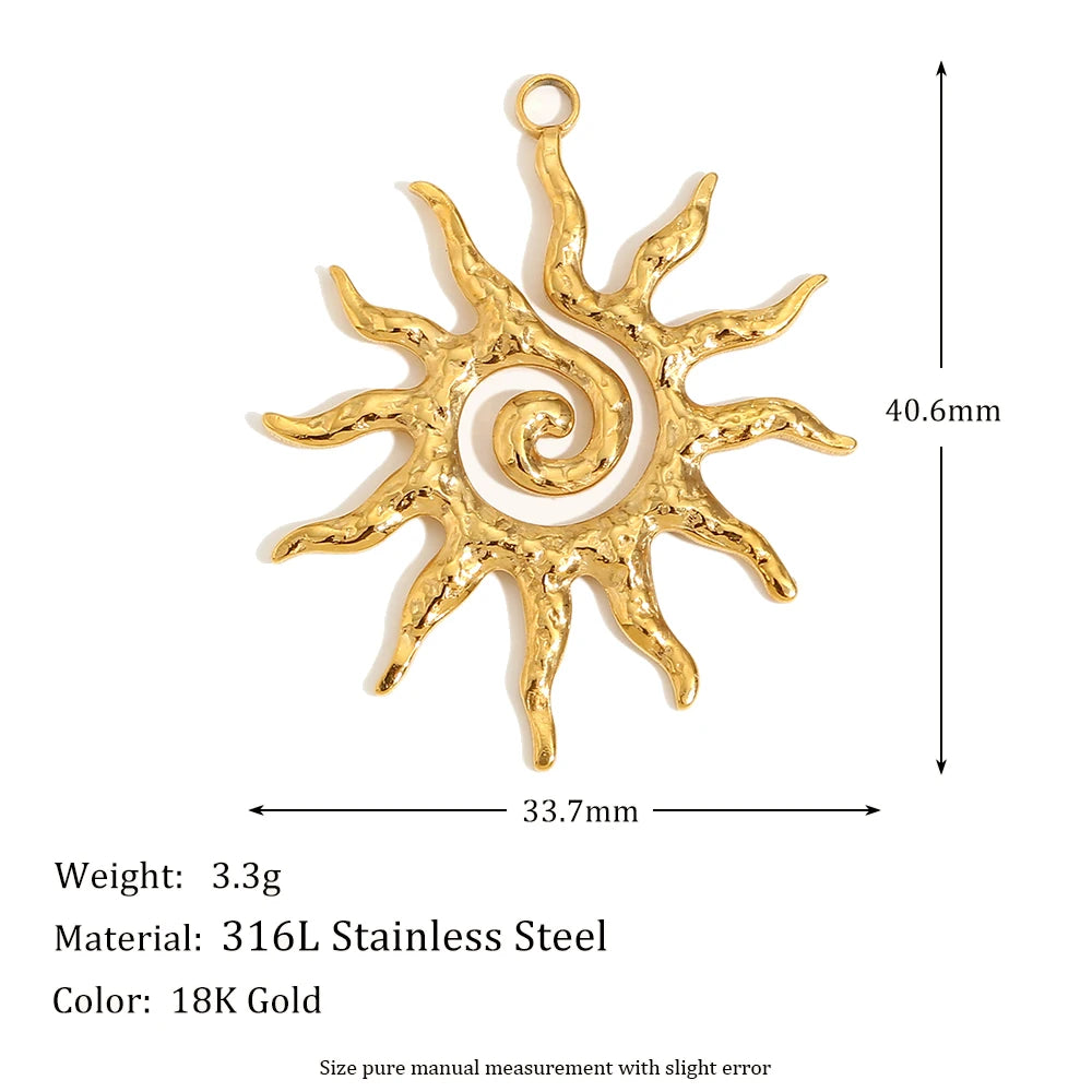 Ebbelle oco sol pingentes charme aço inoxidável 18k ouro para fazer jóias diy brinco colar presente acessórios artesanais