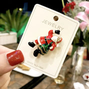 Xmas Esmalte Broche Boneco De Neve Papai Noel Árvore Wreath Metal Pinos Moda Jóias Presente Para As Mulheres Feliz Natal Decoração Presentes