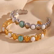 Pulseira Elegante de Jade Oval com Zircônia