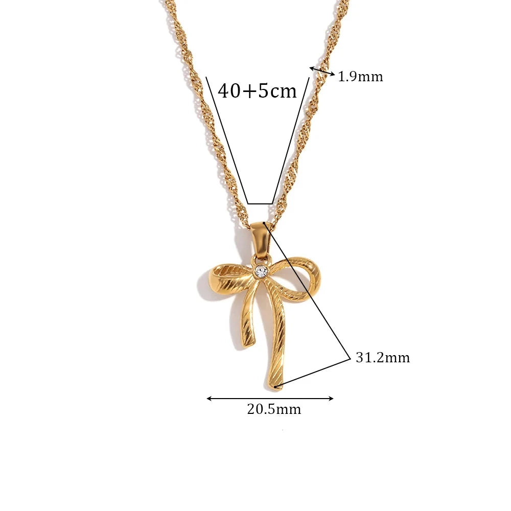 E.B. Belle-Diagonal Colar Arco para Mulheres, Colar Banhado a Ouro 18K, Jóias em Aço Inoxidável 316L, Impermeável