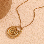 Colar Espiral Dourado em Aço Inoxidável 18K