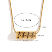 E.B.belle Colar com pingente de mola espiral à prova d'água 18K acessórios banhados a ouro presente de aço inoxidável 316L