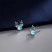 Brincos Delicados de Alce com Zircônia e Moonstone