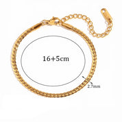 E.B. Belle-18k Pulseira banhada a ouro para mulheres, aço inoxidável 316L, corrente cubana, pulseiras impermeáveis, pulseiras, moda, 2021