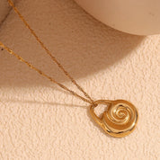 Colar Espiral Dourado em Aço Inoxidável 18K