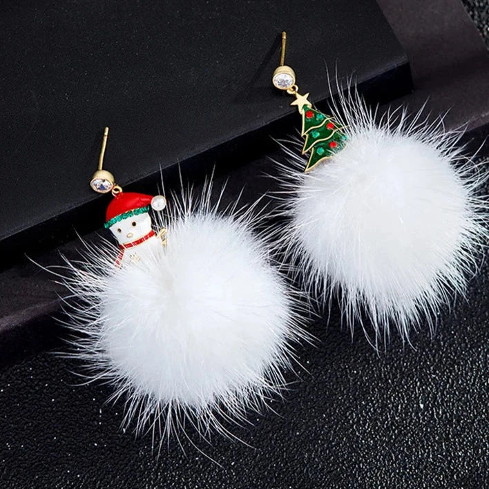 Natal Papai Noel Brincos Caídos para Mulheres e Meninas, Árvore de Natal, Floco de Neve, Borla Longa, Brincos Dangle, Brinco Engraçado Moda Jóias