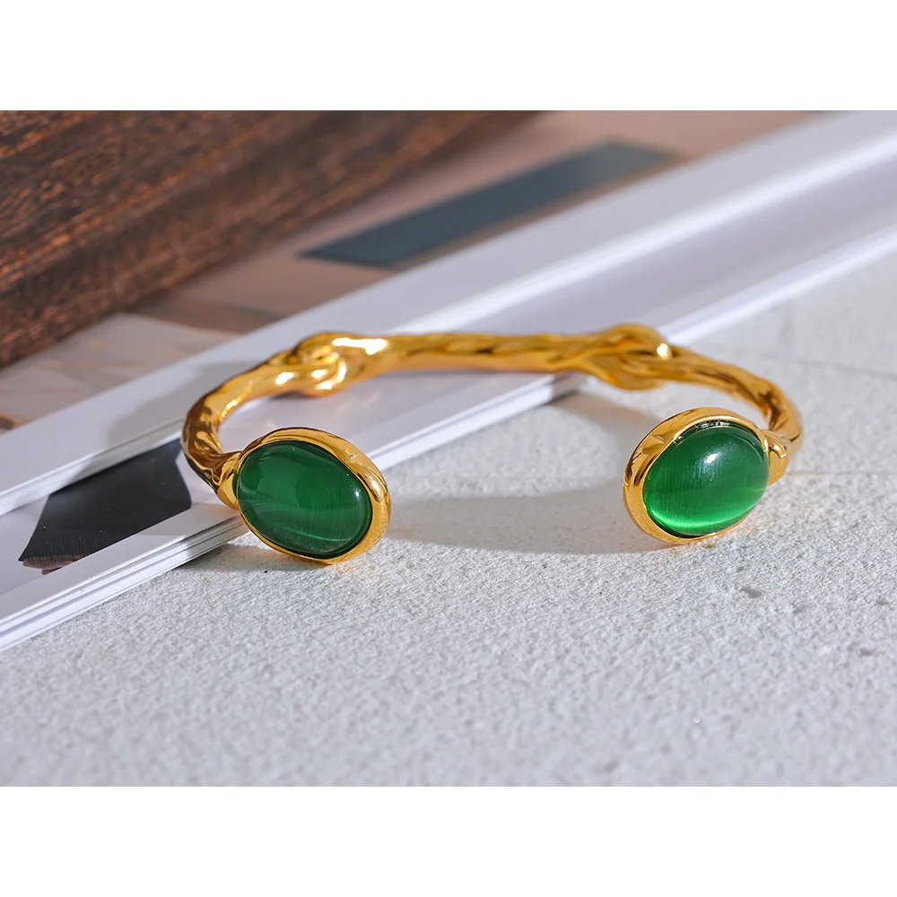 Bracelete com Pedra Natural Verde