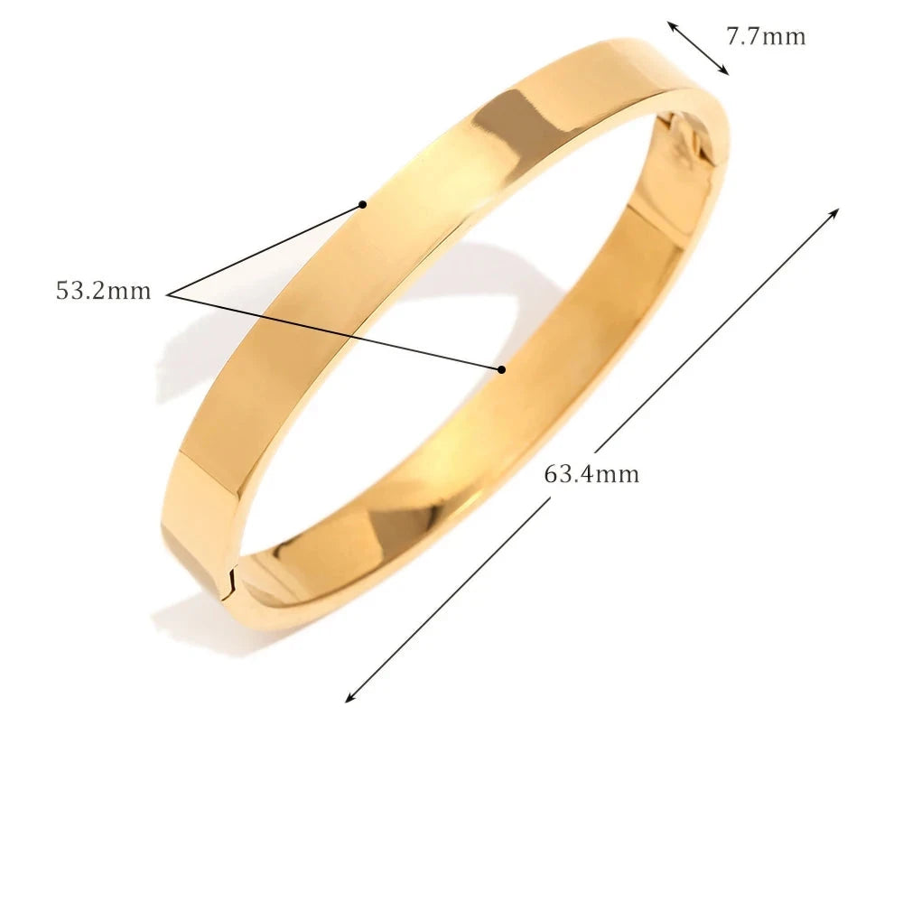 E.B.belle Pulseira brilhante estilo minimalista, joias empilhadas, aço inoxidável, banhado a ouro 18k, presentes hipoalergênicos para mulheres