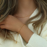 E.B. Belle-Water-Wave Gold Braceletes para menina, sem manchas, aço inoxidável antialérgico, pulseira em corrente banhada a ouro 18k, fashion