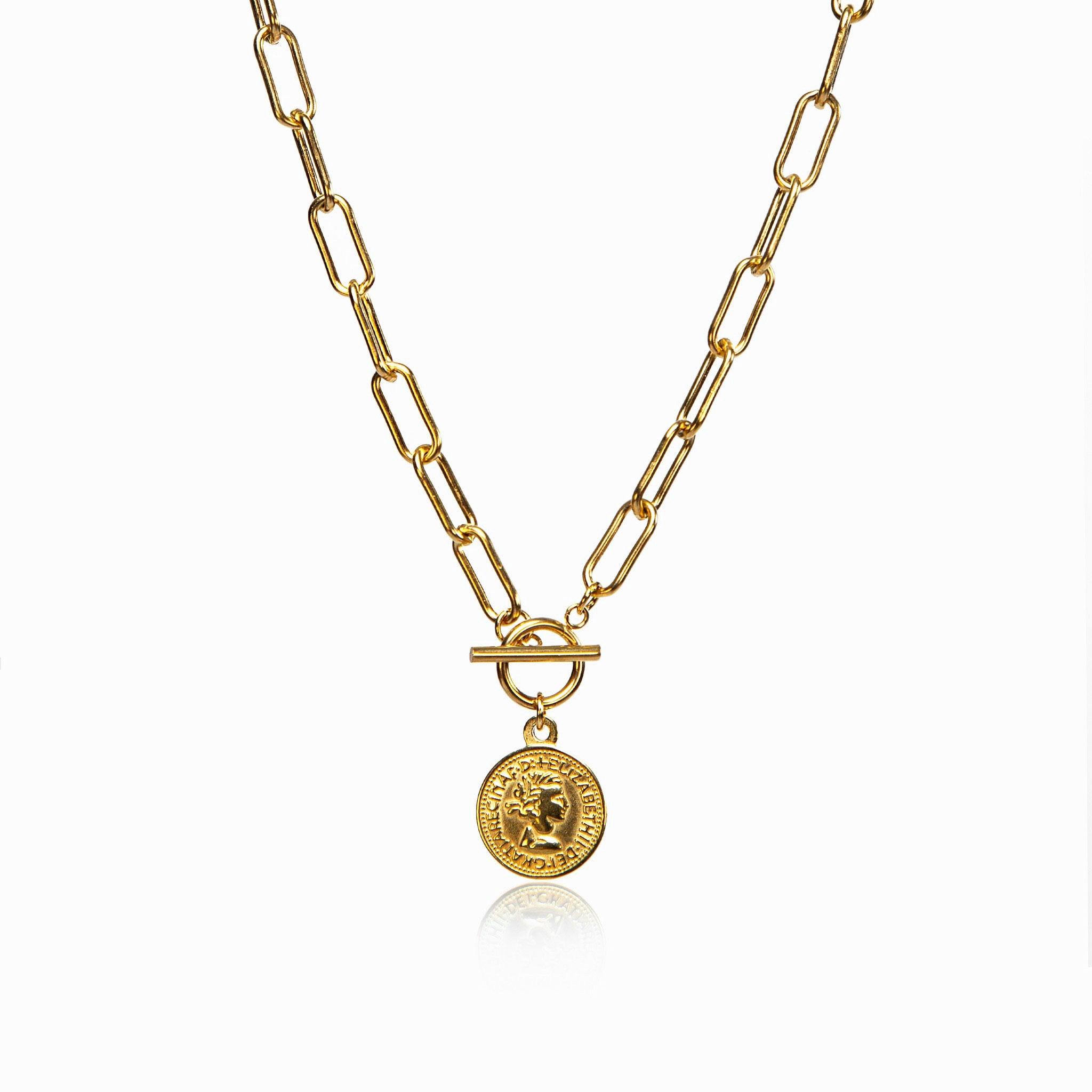 Colar com Fecho Toggle de 10 Centavos - Ouro